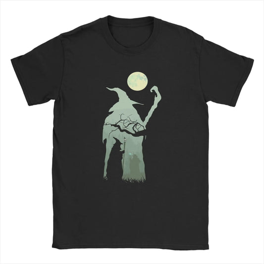 Novelty Into the Forest Tshirts Men Cotton Short Sleeve L-Lords Of The R-Rings Gandalf Wizard Hobbit Crewneck Summer Clothing