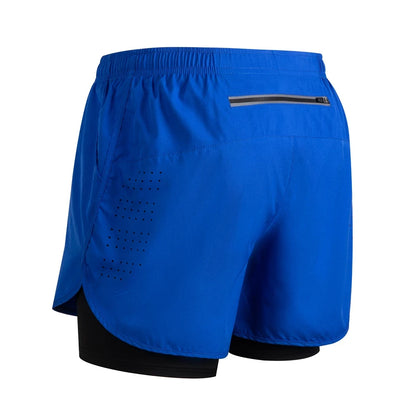 Summer Men's Reflective Running Shorts Fitness Quick Drying Double-Layer Shorts Men's Exercise Training Bodybuilding Shorts