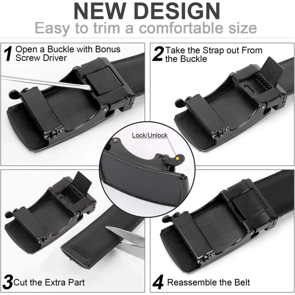 POYYAS Stylish Metal Buckle Belt for Women Men Belt Automatic Buckle Belt Green Belt Fashion Business Trend Belt Casual Belt for Men Belt Gift for Husband and Father