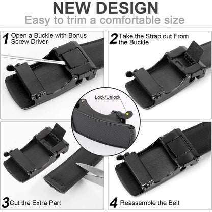 POYYAS Stylish Metal Buckle Belt for Women Men Belt Automatic Buckle Belt Green Belt Fashion Business Trend Belt Casual Belt for Men Belt Gift for Husband and Father