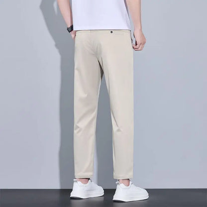 2026 New Spring Summer Ankle-Length Pants Men Straight Fit Fashion Thin Brand Clothing Solid Color Casual Trousers Male 28-38