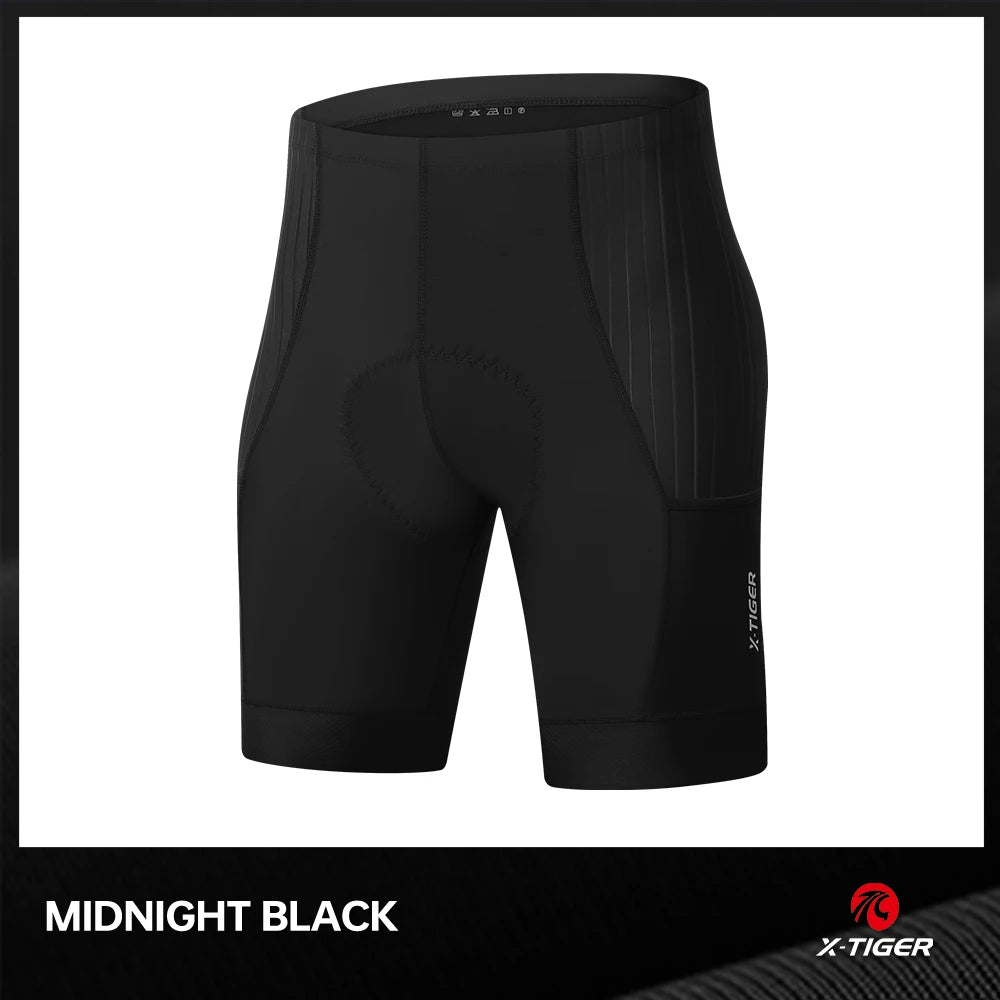 X-TIGER Men Long Distance Cycling Shorts 7 Hour Shock Pad Quick Dry Anti Slip Waistband Night Reflective MTB Bike Shorts