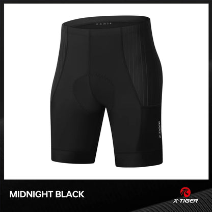 X-TIGER Men Long Distance Cycling Shorts 7 Hour Shock Pad Quick Dry Anti Slip Waistband Night Reflective MTB Bike Shorts
