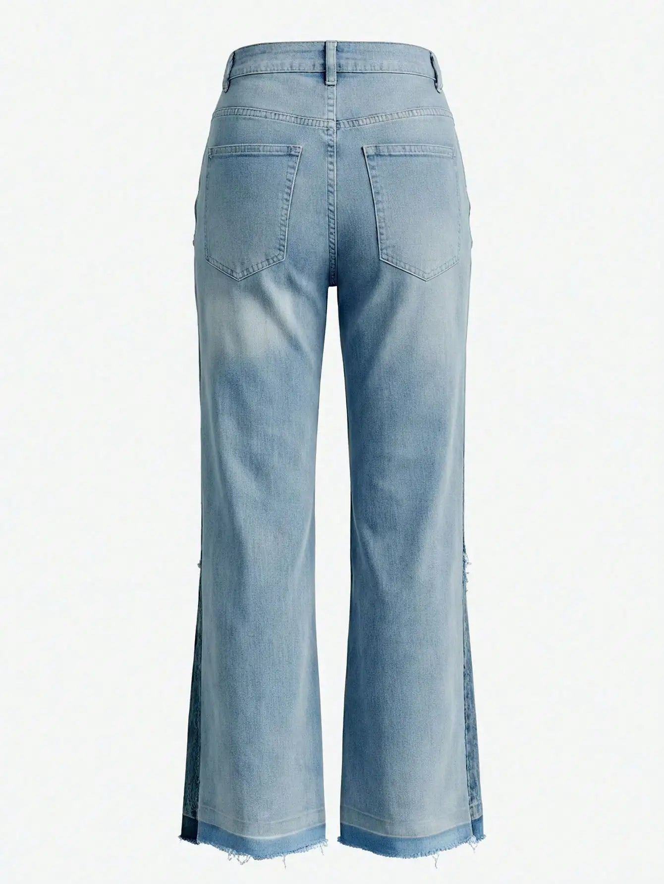 GLOURI Women's Flare Jeans, Vintage Washed High Stretch Deconstructed Denim Pants with Pockets, Casual Bell Bottom Jeans
