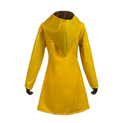 Little Nightmares Six Cosplay Costume Little Nightmare Yellow Raincoat PU Leather Cloak for Adults Halloween Costumes
