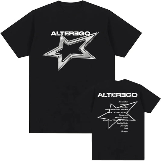 Koran Singer Album Alter Ego Graphic T-shirts LISA Fashion Hip Hop Streetwear Unisex