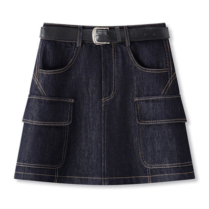 ZJYT High Street Fashion Denim Skirts for Women Summer 2026 New High Waist Casual Blue Mini Skirt Ladies Faldas Female Clothes