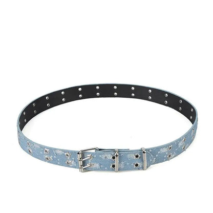 Hollow Star Buckle Denim Waistband Y2K Punk Hip Hop Style Unisex Streetwear Belt Fashion Waist Accessory For Daily Matching & Trendy Gifts