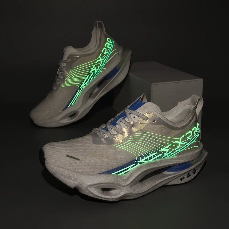 Couple Carbon Plate Running Shoes Ultra-Light Breathable Anti-Slip Sport Shoes Shock Absorption Wear Resistant Casual Sneakers