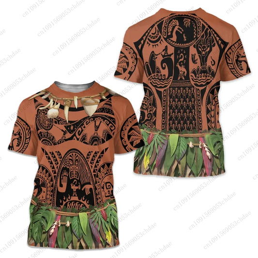 Moana Halloween 3D Print Sports Quick Dry Breathable Men T-shirt Fashion Maui Birthday Party Cosplay Street Short Sleeve Summer