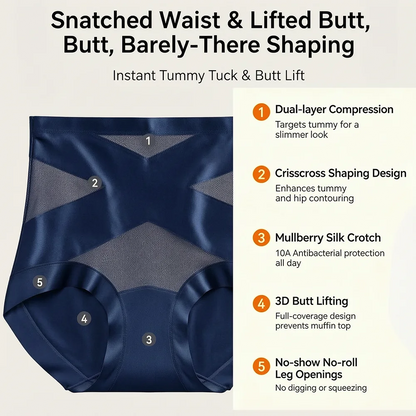 4pcs High Waisted Women's Panties Breathable Tummy Control Shapewear Mesh Cross Tummy Cinching Ice Silk No Trace Triangle Panties Tummy Tuck Shape