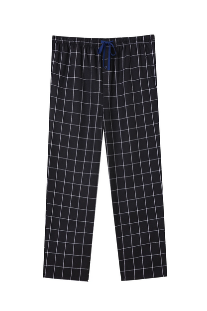 Men's Pajama Bottom Flannel Trendy Plaid Solid Casual Comfy with Pocket Warm Loose Sleeping Pants Stretchy Elastic Waistband