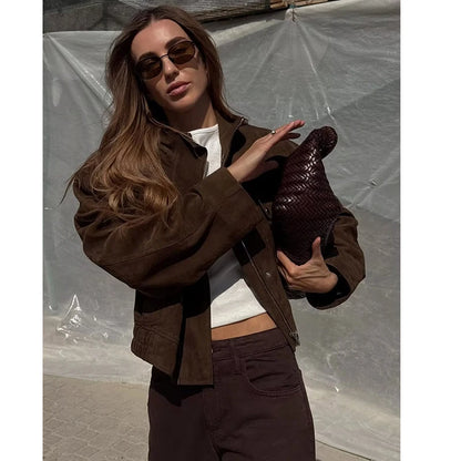 Women's Autumn Jackets 2025 New Fashion Big Pocket Elegant Women's Slim Warm Jackets Autumn Street Chic Young Student Coats