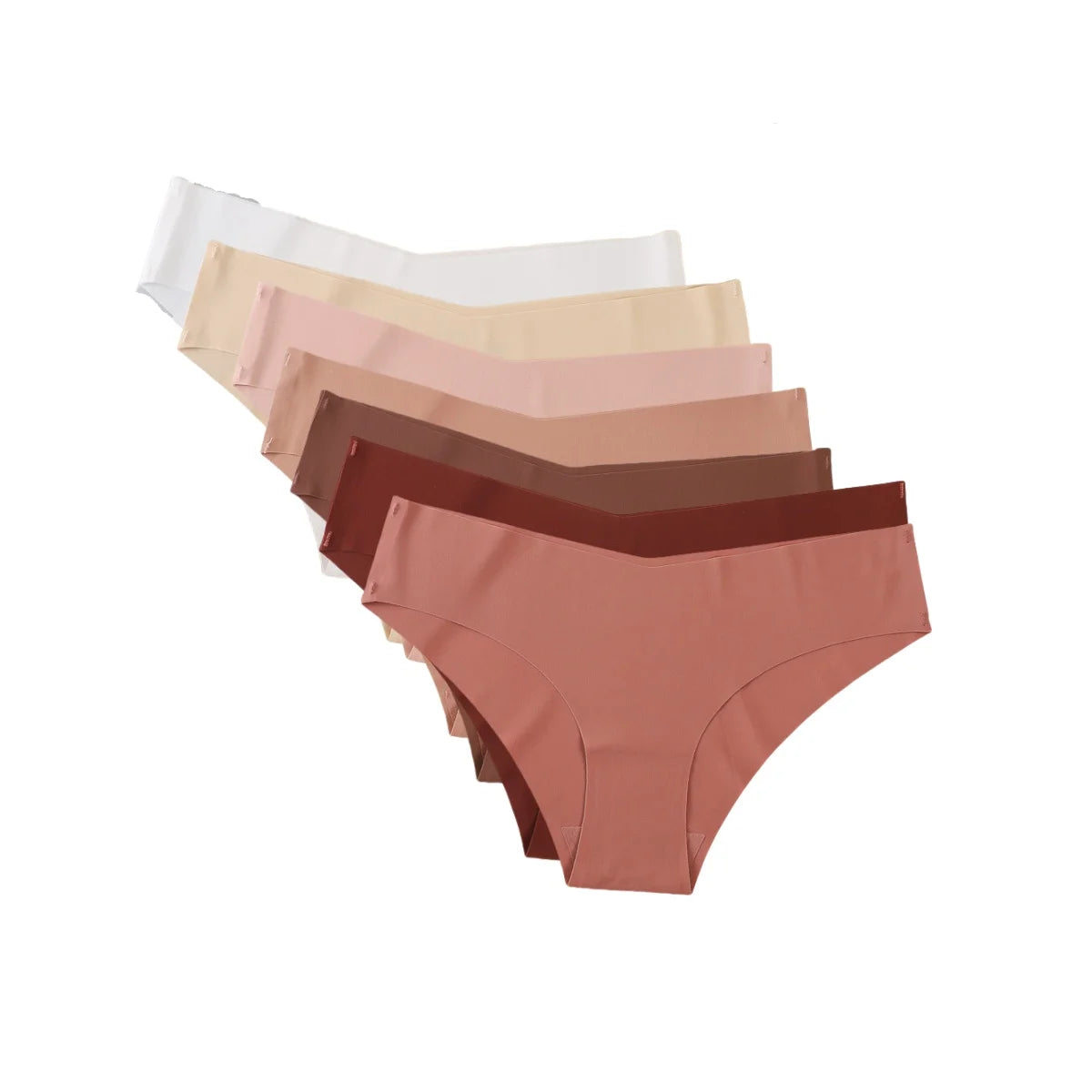 7Pcs/Set Women's V-Waist Panties Seamless Low-Waist Bikin Briefs Ladies Sexy Lingerie Ice Silk No Show Invisible Underwear XS-XL