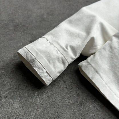 Y2K White Fencing Jacket Retro Bakastroll High Neck Loose Casual Denim Jacket Fashionable High Street Men Women Hip Hop Clothing