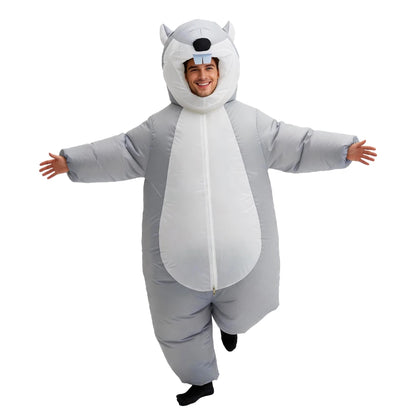 Cartoon Squirrel Inflatable Costume Mascot Adult Parade Character Cosplay Animal Halloween Party Event Set