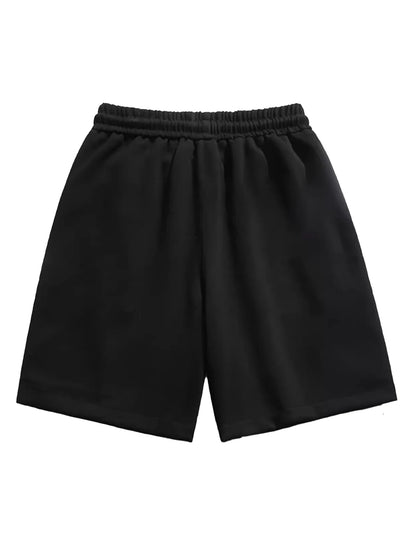 3-piece men's shorts, summer solid color drawstring waist