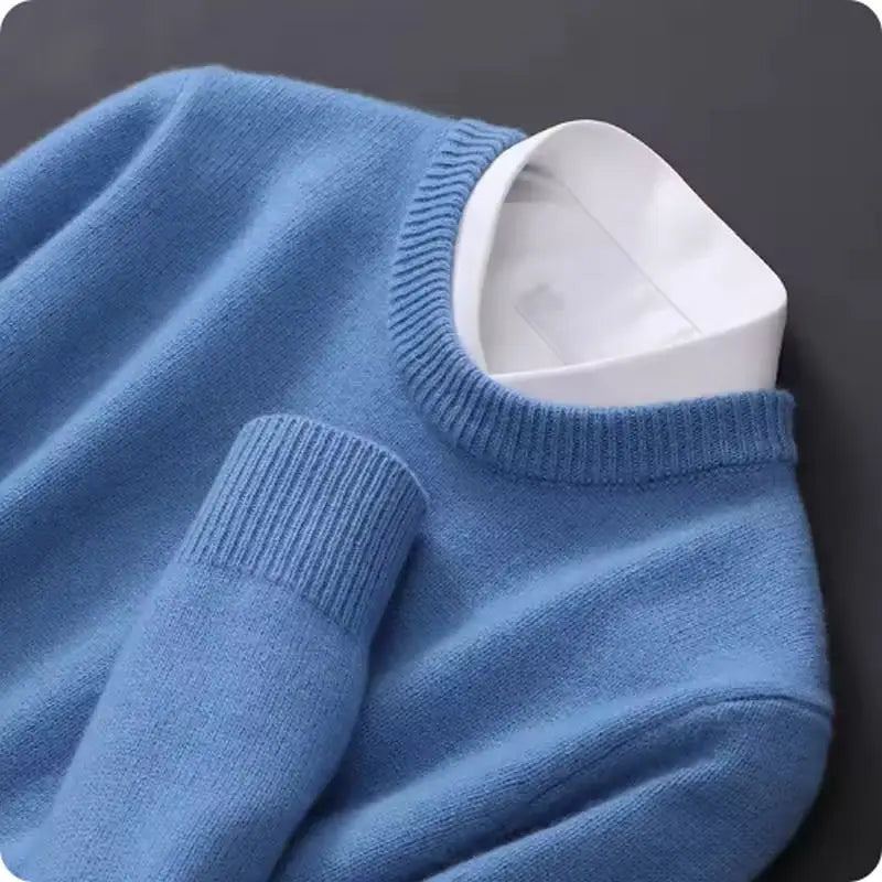 Hot Sale Cashmere Men's Sweater O-Neck Knitted Jumpers Long Sleeve Male Pullover Soft Warm Woolen Fashion Clothing Big Size