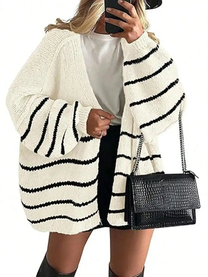 Cardigan Sweaters For Women Oversized Fall Long Sleeve Lightweight Knit Cardigans Winter Clothing Open Front Solid Color Crochet Lantern Sleeve Coat