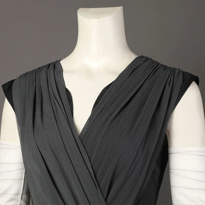 Jedi Knight Rey Skywalker Halloween Cosplay Costume Top and Pants Full Set Outfits for Women