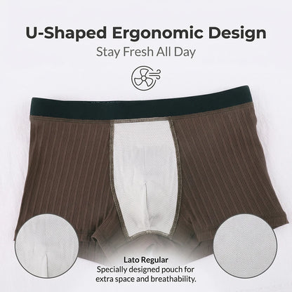 3PCS/Pack Luxury Solid Striped 95% Cotton Knit Underwear Arrival for Man Breathable Mesh Crotch Boxers Super Soft