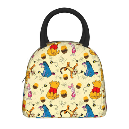 Anthropomorphic Teddy Bear Happy Insulated Lunch Bags Large Winnie The Pooh Reusable Thermal Bag Lunch Box Tote Work  Outdoor