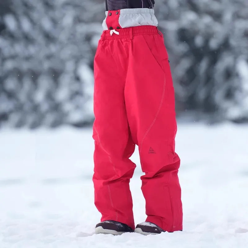 2025 Men's and Women's Loose Work Clothes Ski Pants - Men's and Women's Winter Snow Equipment Waterproof and Windproof Ski Pants