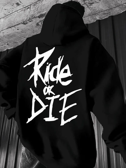 Autumn and winter men's hooded GIDE OR　DIE printed fashionable sports hoodie hip-hop casual unisex clothing
