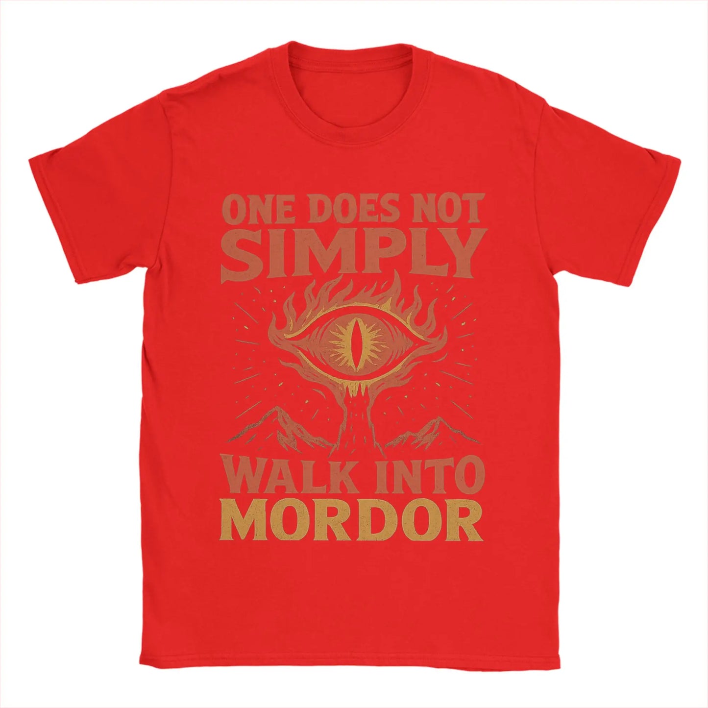 One Does Not Simply Walk Into Mordor Eye of Sauron L-Lords Of The R-Rings T-Shirts Men Pure Cotton Tees T Shirts 4XL Clothes