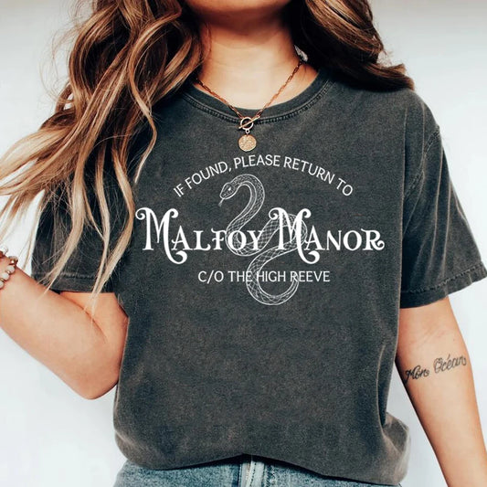 Dramione Book Club Shirt Malfoy Manor T-shirt Dramione Fanfic HP Wizard School Tee Fandom Manacled Merch Retro Short Sleeve Tops