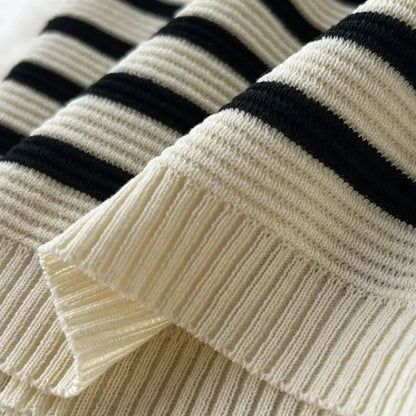 Women's Black Striped Crew Neck Short Sleeve Stretchy Knit Midi Dress Bodycon Sundress Casual Summer Daily Party Dress Outfits