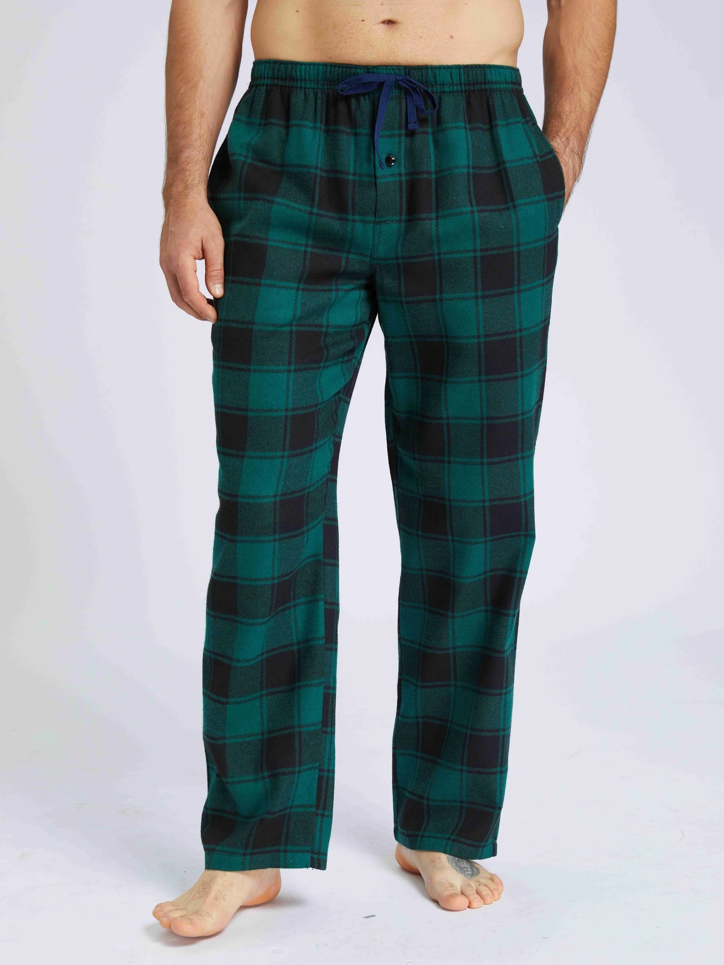 3pcs Men's Pajama Bottoms Autumn/Winter Flannel Plaid Loose Trousers Warm Homewear Pants Male Soft with Pockets Sleepwear
