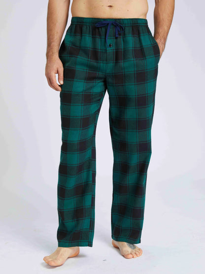 3pcs Men's Pajama Bottoms Autumn/Winter Flannel Plaid Loose Trousers Warm Homewear Pants Male Soft with Pockets Sleepwear