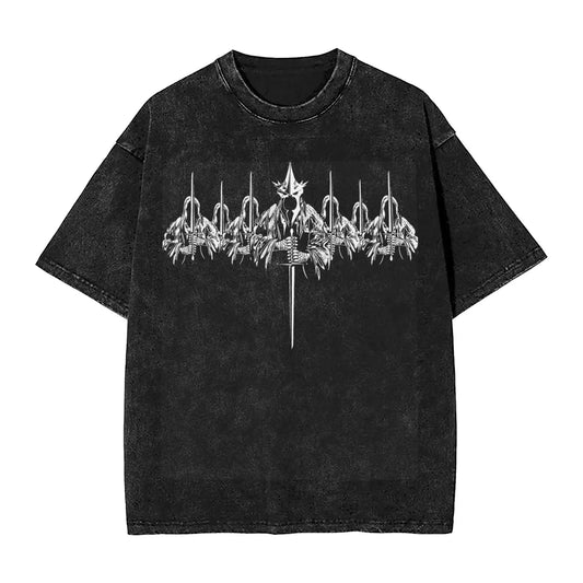 Washed T Shirts 7 Kings Mordor L-Lords Of The R-Rings Hip Hop Novelty T-Shirts
