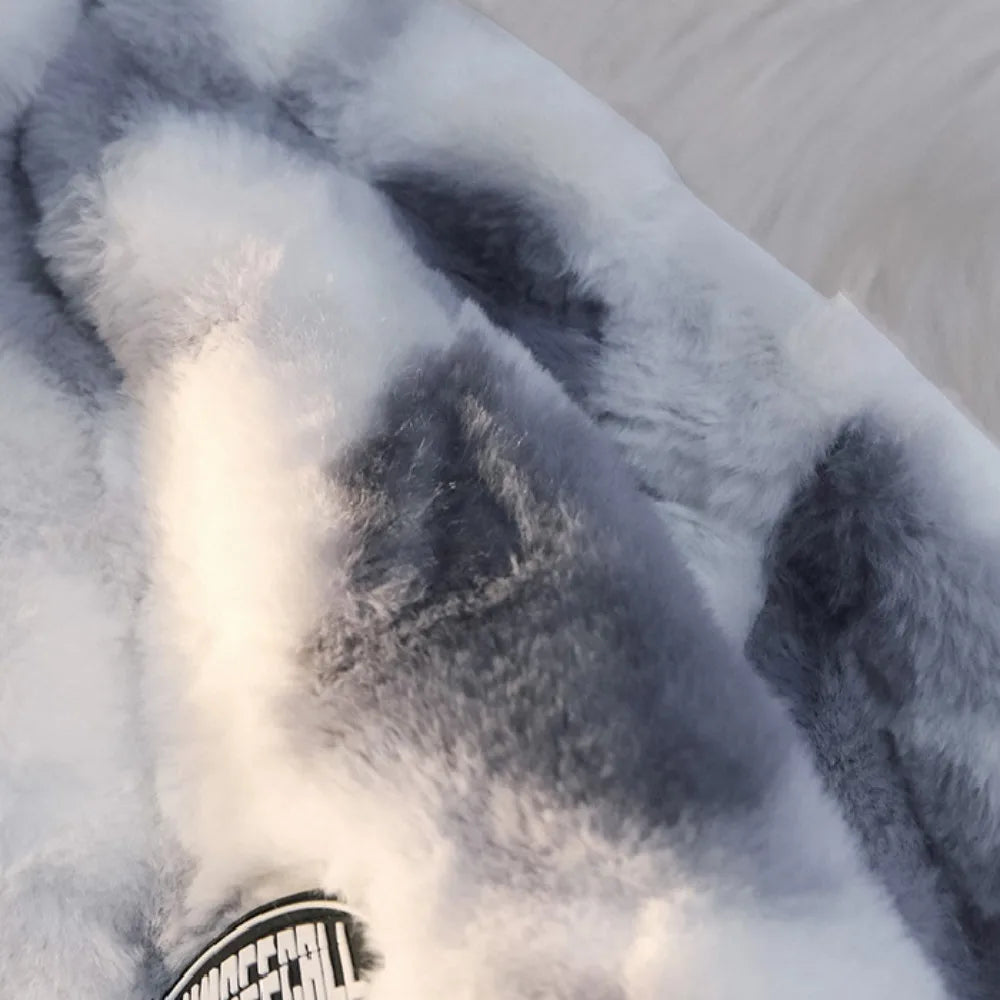 New Women's Tie Dye Lamb Fleece Jacket Autumn Winter Zipper Outerwear Warm Plush Jackets