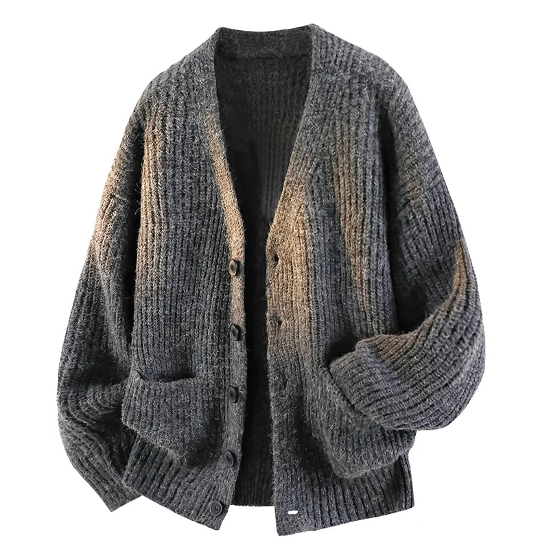 Men's Autumn and Winter Outdoor Comfortable Windproof Warm Cardigan Sweater Fashion Trend Versatile Knitted Warm Casual Jacket