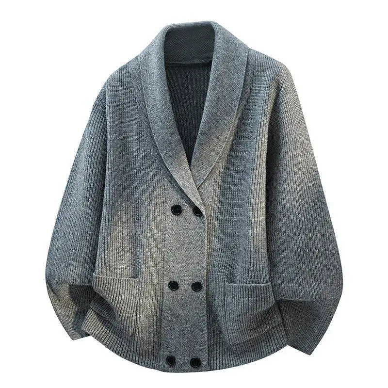 Legible Autumn and Winter Casual Sweater Men Loose Knitted Cardigan Male Round Neck Collar Sweatercoats Man