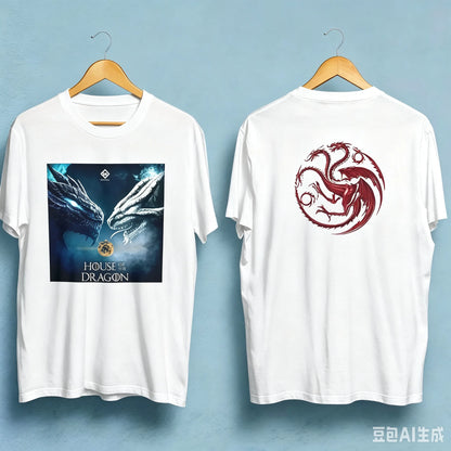 House of The Dragon New Movie 2026 Graphic Print T-shirt 2026 Summer Men Women 100_Cotton Oversized T-shirt Street Wear Y2K
