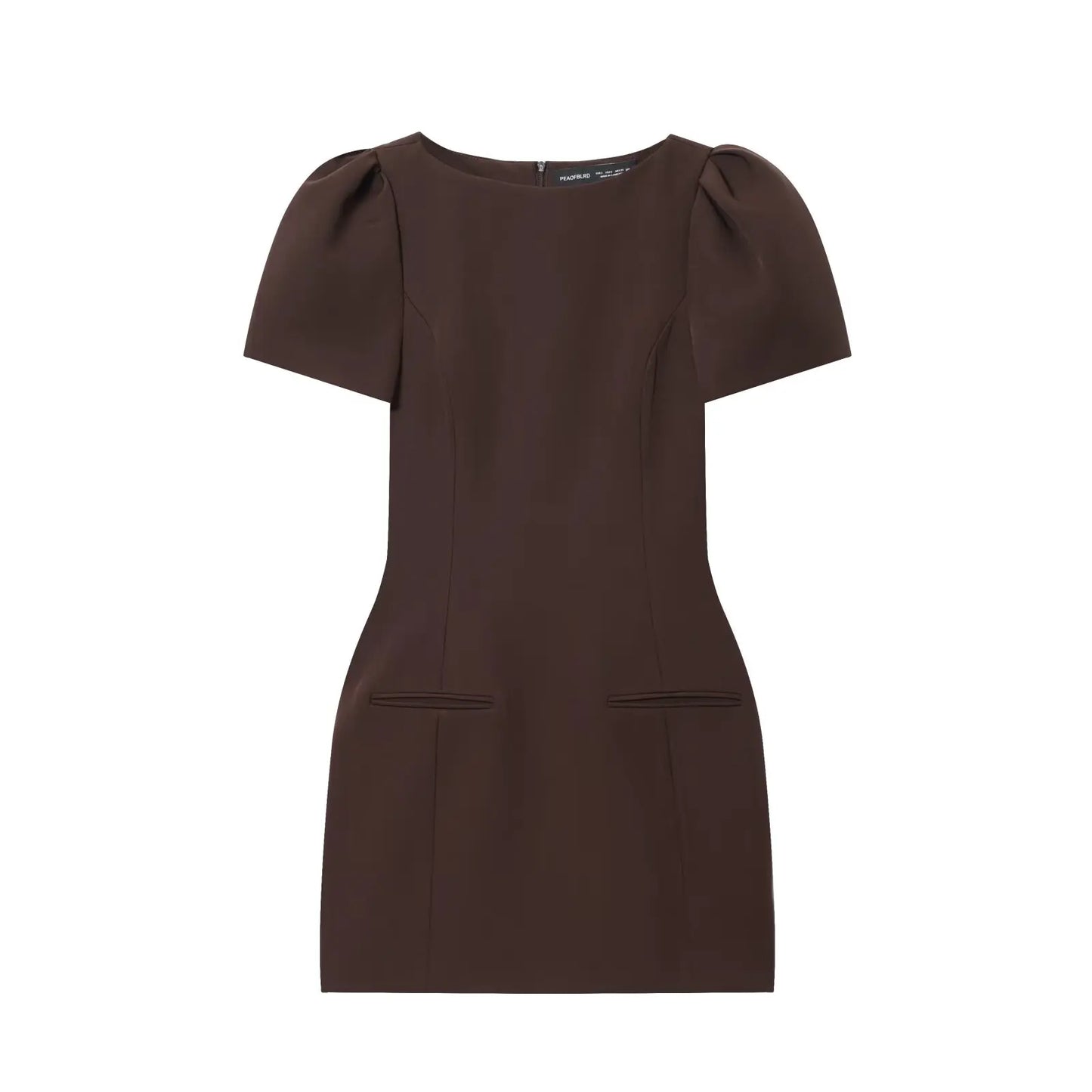 Chic Elegant Women Short Sleeve Mini Dress Slim Fit High Waist Solid Midi Dresses Simple Bodycon Commuter Summer Dress ﻿