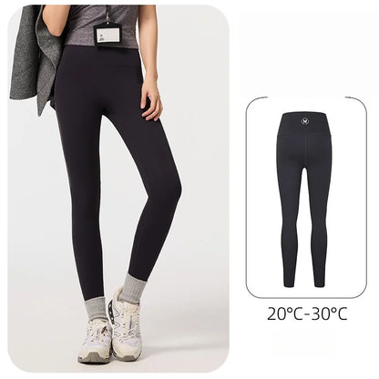Women's Fleece-Lined Autumn/Winter Outerwear - Non-Slip Thick Tummy-Control Yoga Pants with Seamless Soft Stretch