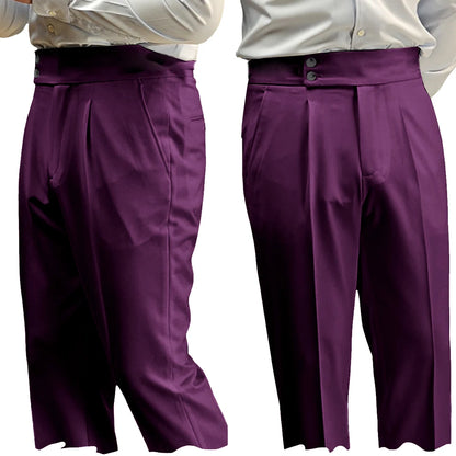 New Casual Solid Color Suit Trousers Men Spring Trendy Belt High Waist Pants Male Business Office Fashion Pleated Straight Pants