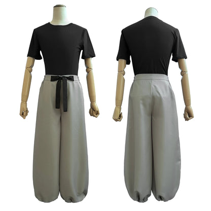 HOLOUN Jujutsu JJK Manga Anime Fushiguro Toji Cosplay Costume Wig T-shirt Pants Rose Net Halloween