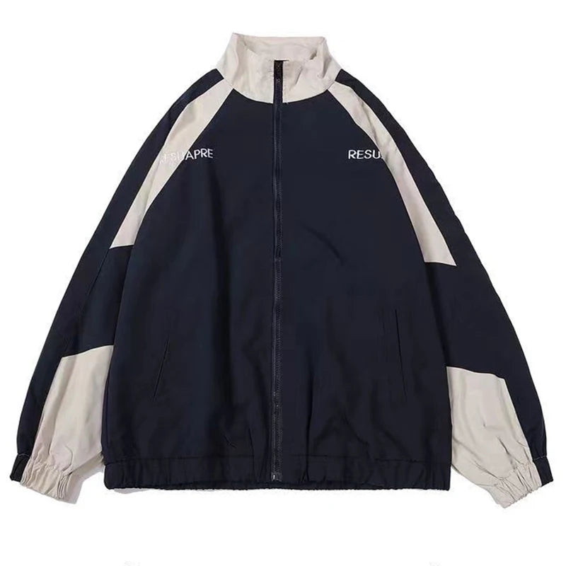 Reflective Striped Men's Jacket 2026 Hip Hop Streetwear Coats Zipper Up Jacket Windbreaker Harajuku Thin Coats Sports Black Blue