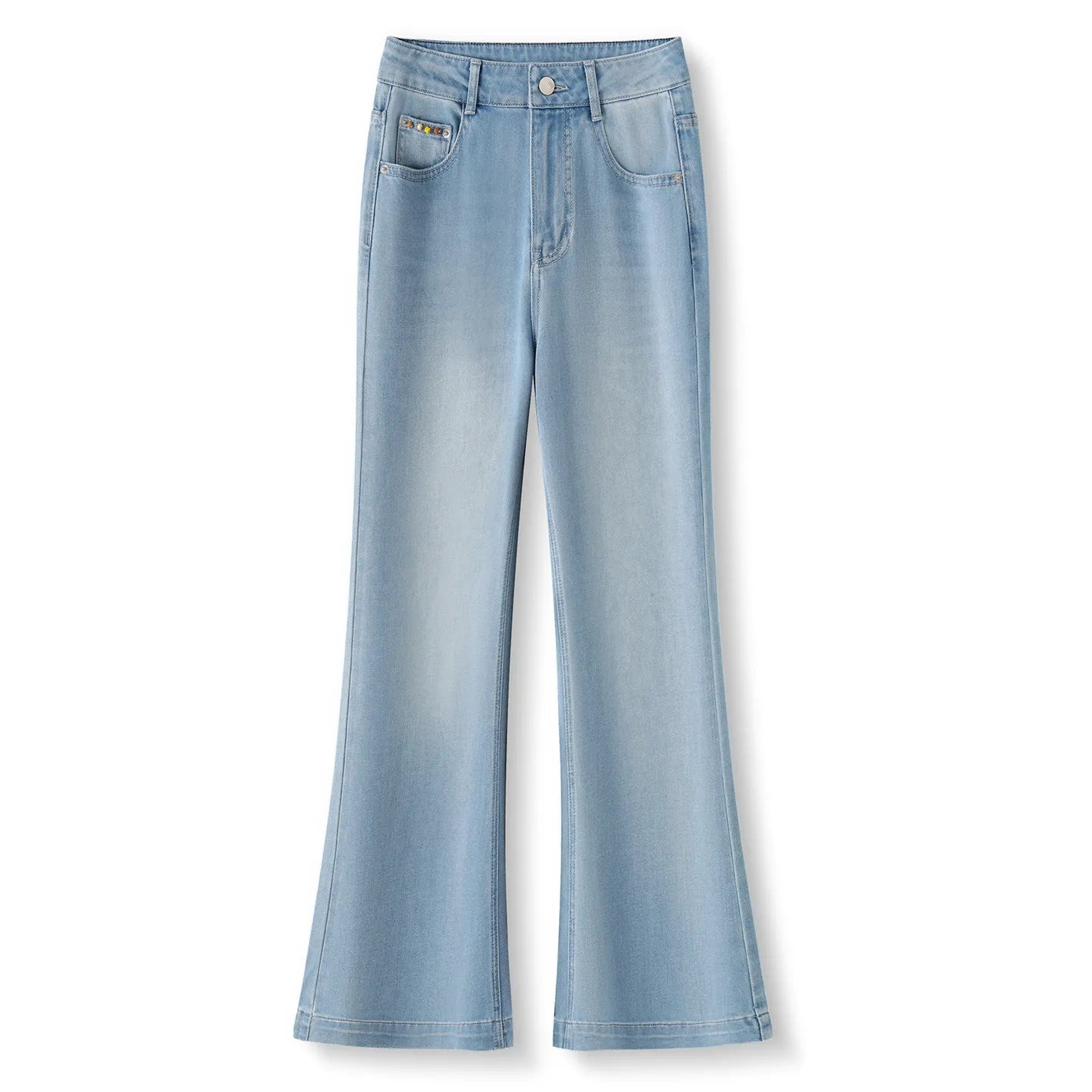 ZJYT Summer Women's Flared Jeans Thin Pants High Street Fashion 2026 New High Waist Casual Blue Denim Trousers Female Bottoms