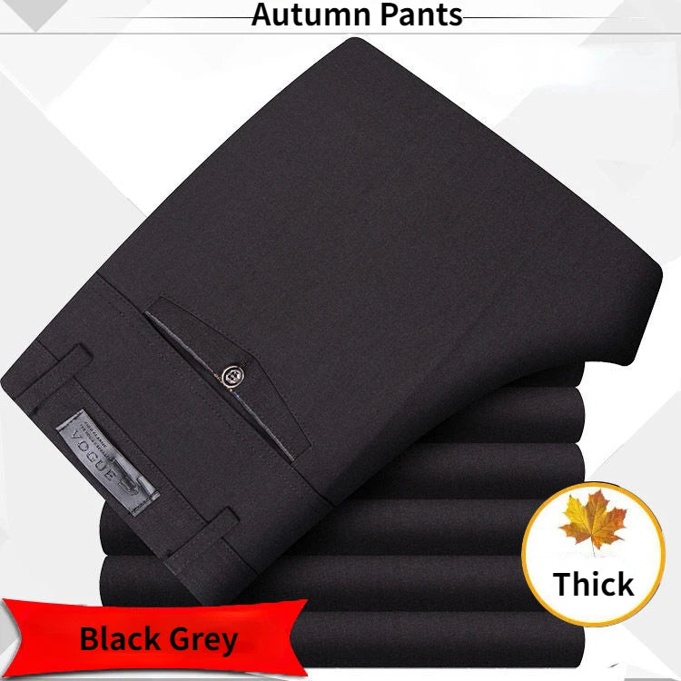 High-Quality Men's Suit Pants Classic Summer Spring Pants High Waist Autumn Trousers