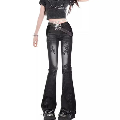 Flared Jeans for Woman Jorts Jeans Pants Women Shoujo Girl Style Women's Spring Clothes Coquette Jean Baggy Y2k Clothing Denim