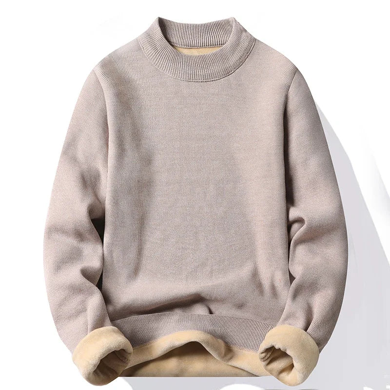 Half Turtleneck Knitwear Sweater New Autumn/Winter Mock Neck Sweatshirts Solid Color Pullovers Man Brand Casual Mens Clothing