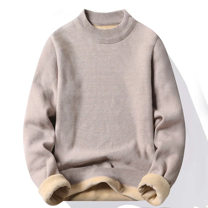 Half Turtleneck Knitwear Sweater New Autumn/Winter Mock Neck Sweatshirts Solid Color Pullovers Man Brand Casual Mens Clothing