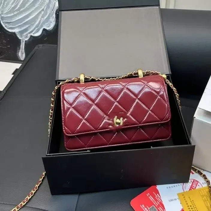 Channeled Bag Women designer makeup bag High Quality Sheepskin Diamond Lattice Handle Vanity Box Tote Bags Crossbody Shoulder Co