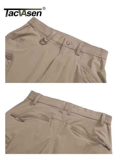 TACVASEN Summer Lightweight Trousers Mens Fishing Pants Outdoor Hiking Nylon Quick Dry Pockets Cargo Pants Casual Work Trousers